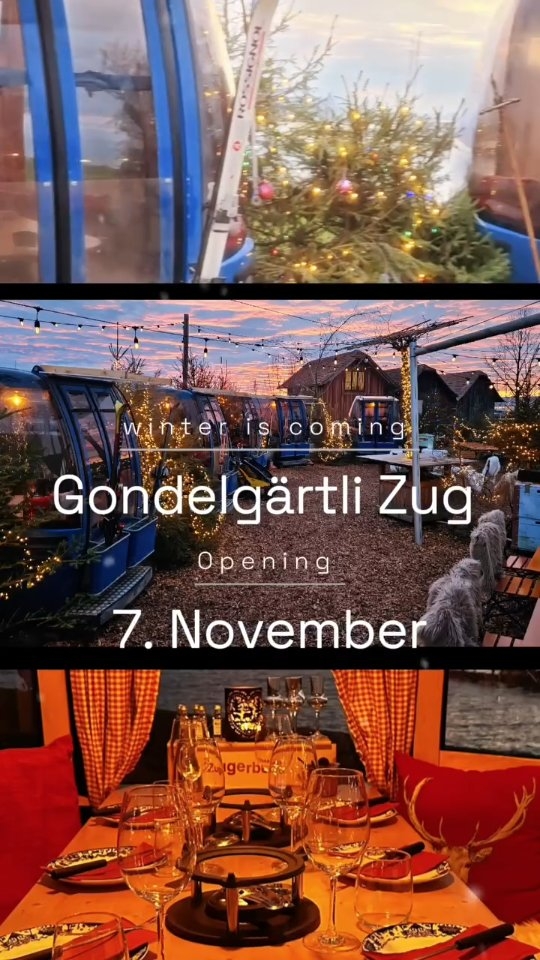 🌟❄️Der Winter kann kommen!❄️🌟
Am 7. November 2025 öffnet das Gondelgärtli Zug endlich wieder seine Türen🚠✨
👉 Reservierungen sind ab Mitte Oktober ganz einfach über www.badibar.ch möglich.
👉 Für Event-Anfragen schreibt uns direkt an event@badibar.ch
Ob romantisches Dinner, Apéro mit der Crew oder ein unvergessliches Firmenevent – wir machen euren Winterabend zu etwas ganz Besonderem. ❄️🥂
Also: Save the Date, markiert eure Kalender und freut euch mit uns auf eine Saison voller Genuss, Gemütlichkeit und Winterzauber im Herzen von Zug! ✨
#Zug#ZugLife#ZugEvents#Zugersee#InZug#Switzerland#SwitzerlandEvents#VisitZug#EventLocation#EventZug#PrivateDining#DateNight#FriendsNightOut#UnforgettableMoments#WinterEvents#Gondelgärtli#Badibar#BadibarZug#GondelGärtliZug #GondelExperience#ZugWinter#fondue#käsefondue